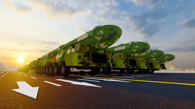 China's Dongfeng-41 strategic intercontinental nuclear missile(produced by Lumion,not AI-generated)