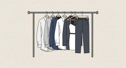 Simple Wardrobe Display of Formal Wear