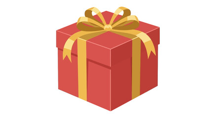 Simple vector illustration of a gift box with ribbon and bow, white background