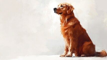 Golden Retriever portrait, studio, calm, light background, pet