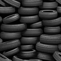 Modern Illustration Realistic vector illustration of a stack of black car tires