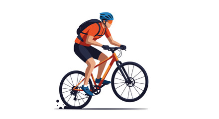 Obraz premium Dynamic Cyclist Performing a Wheelie on a Bicycle An Active Lifestyle Illustration
