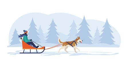 Dog Sledding Through a Winter Wonderland A Joyful Ride © dhorido studio