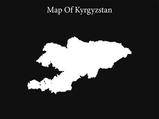 Obraz premium Kyrgyzstan map silhouette white vector illustration