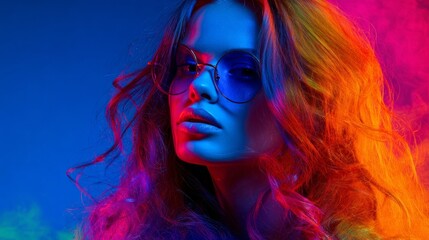 Obraz premium saturated hues, strong primary/secondary colors, dramatic lighting that brings energy and vibrancy background.