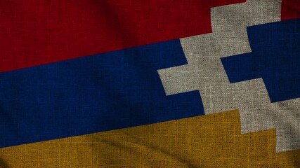 Artsakh flag animation seamless loop. 4k