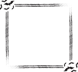 Halloween Bats Frame , Flying Bats Border Design	