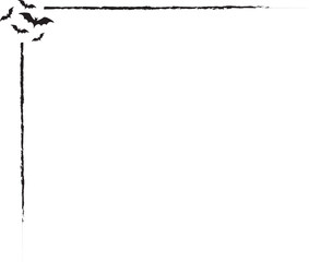 Halloween Bats Frame , Flying Bats Border Design	