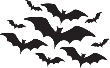 Halloween Bats Frame , Flying Bats Border Design	