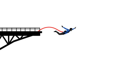 Adrenaline Jump Bungee Jumper Leaping from Bridge into the Void © dhorido studio