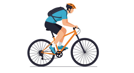 Obraz premium Man Riding Mountain Bike Illustration for Outdoor Activity