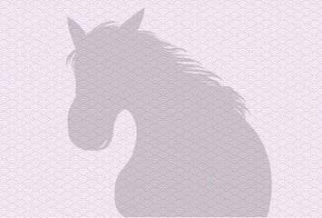 馬のシルエット・年賀状の背景よう午年