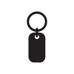 Keychain or Key Fob Tag Glyph Icon Vector Isolated on White

