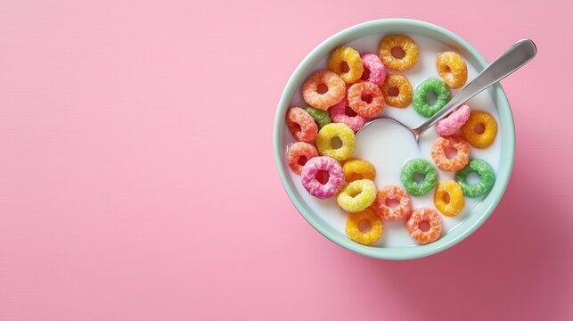 Colorful Cereal in a Bowl