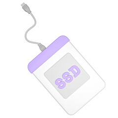 Obraz premium External SSD Clean 3D Illustration
