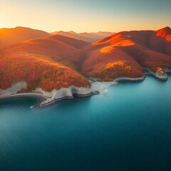 fantastic sea and mountains
