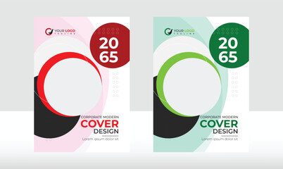 corporate brochure cover design two color Vector