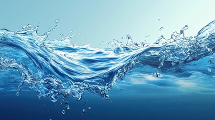 Illustration of transparent pool water with ocean-like waves