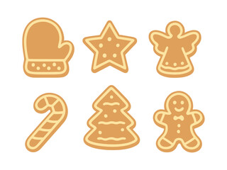 christmas theme cookie flat illustration