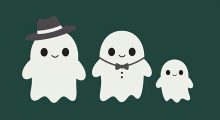 Obraz premium Cute Ghost Family