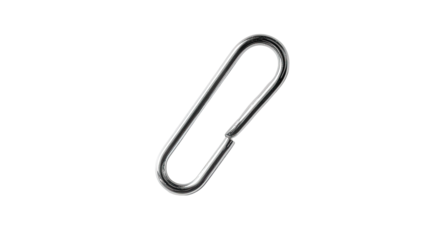 Oval metal link, diagonal