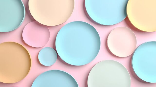 Pastel Plates on Pink