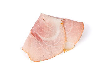 Baked Pork Slices Isolated, Roasted Sliced Loin, Tenderloin Ham Pieces, Boiled Meat Fillet Cuts