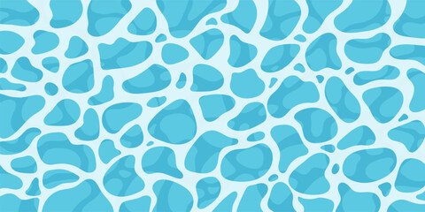 Blue ocean wave. Rippled water surface with sunlight reflecting. Top view. Beach, Ocean clean and deep water. Vector illustration