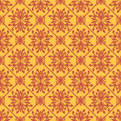 Fototapeta premium vector seamless pattern with flowers design for carpet,curtain,clothing,fabric,wrapping paper,tiles,textiles,batik,texture and wallpaper.Vector background. 