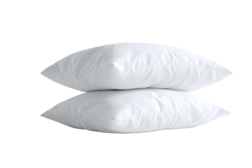 Two white pillows stacked vertically