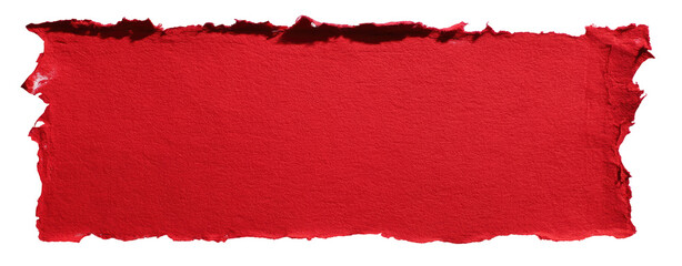 Red, textured rectangle with uneven edges