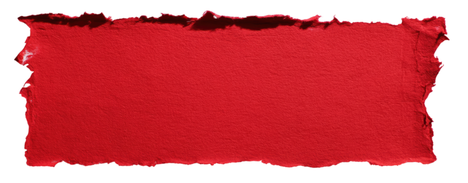 Red, textured rectangle with uneven edges