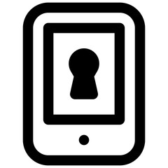 E-reader. Outlined stroke vector icon with black-filled details.