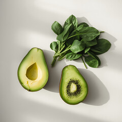 fresh kiwi fruit on a plate