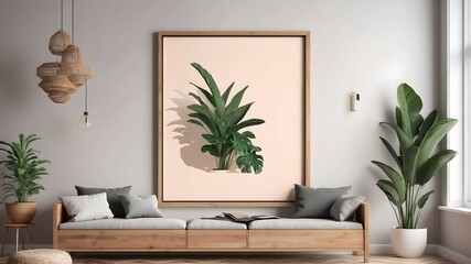 Stylish Modern Sofa and Coffee Table in Serene Living Room