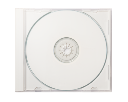 ケースに入った、白いラベルのCD DVD ブルーレイなどのディスク