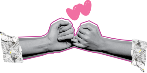 men hands fist bump art collage