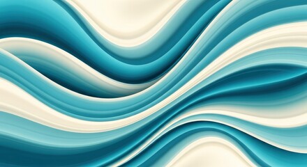 Fototapeta premium Modern Abstract Fluid Blue and Cream Wavy Background Design
