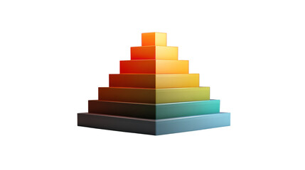 Ascending steps toward success A symbol of gradual progress color gradient with sleek modern 3D