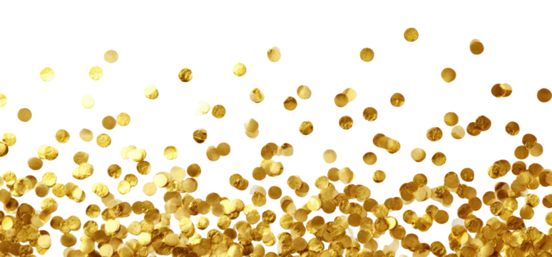 Gold confetti on black background (1) - Powered by Adobe