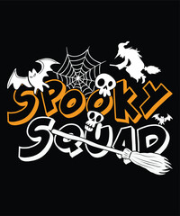 Spooky Squad Happy Halloween shirt print template, Pumpkin Fall Witches Halloween Costume shirt design