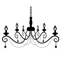 シンプルなシャンデリアのイラスト素材