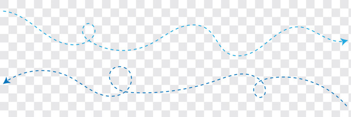 Long squiggle dashed, dotted line arrow vector icon