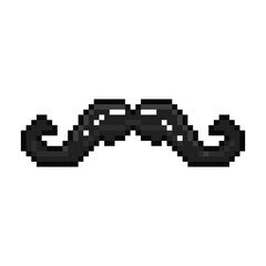 Pixel art moustache graphic design sticker