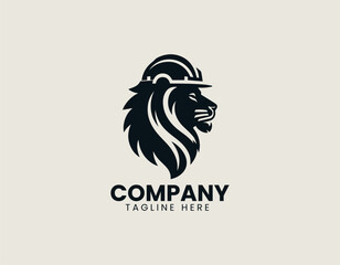 Fototapeta premium Lion Builder vector logo illustration