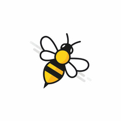 Cute cartoon bee illustration in a simple minimalist style.