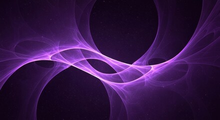 Mesmerizing abstract image featuring glowing, flowing purple energy waves and orbs against a dark background, creating a dreamlike and ethereal atmosphere.