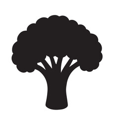 Tree  silhouette on vector with white background