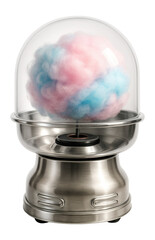 Vintage-inspired cotton candy machine with a clear dome, perfect for home events.