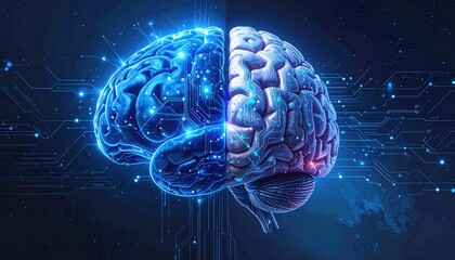 Half human brain and half digital circuit brain